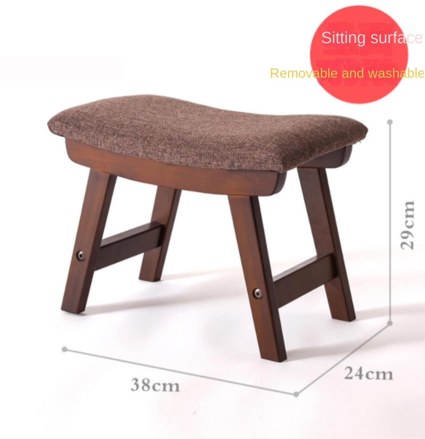 Ottomana Salón Reposapiés De Madera con Cuatro Espaciadores Antideslizantes For Sala Estar Y Dormitorio Asiento Extra(Bruin)