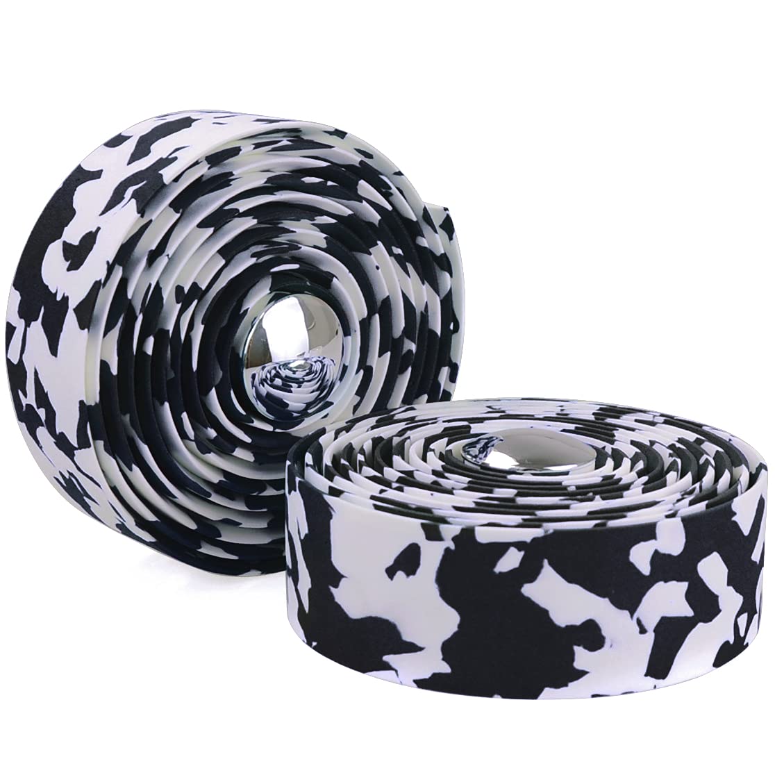KINGOU Black & White Camouflage EVA Road Bike Handlebar Tape Bar Wraps - 2PCS Per Set