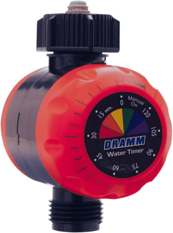 ColorStorm Premium Water Hose Timer, Mechanical, Turns Water Off Automatically, Up to 120 Minutes of Run Time, Compact for Lawn, Drip, Soaker Hose and Garden, Red