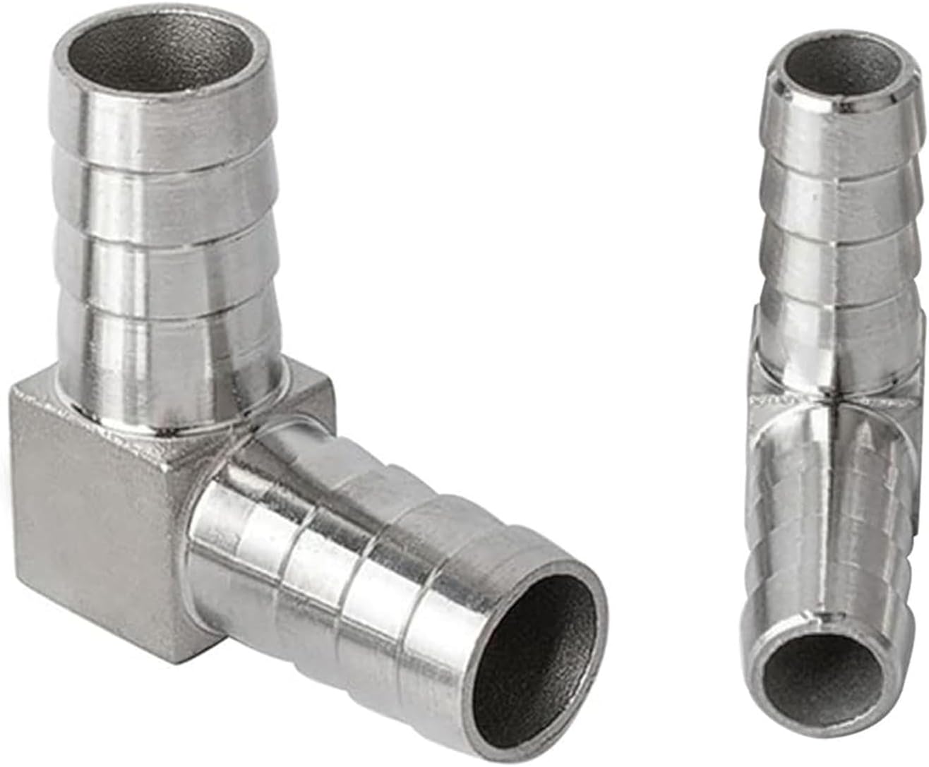 Barbed Elbow Fittings, OD 13mm Stainless Steel Pipe Adapter Connector 90 Degree Elbow Barbed Joint Coupler for Tube Conncetion 2 Pack