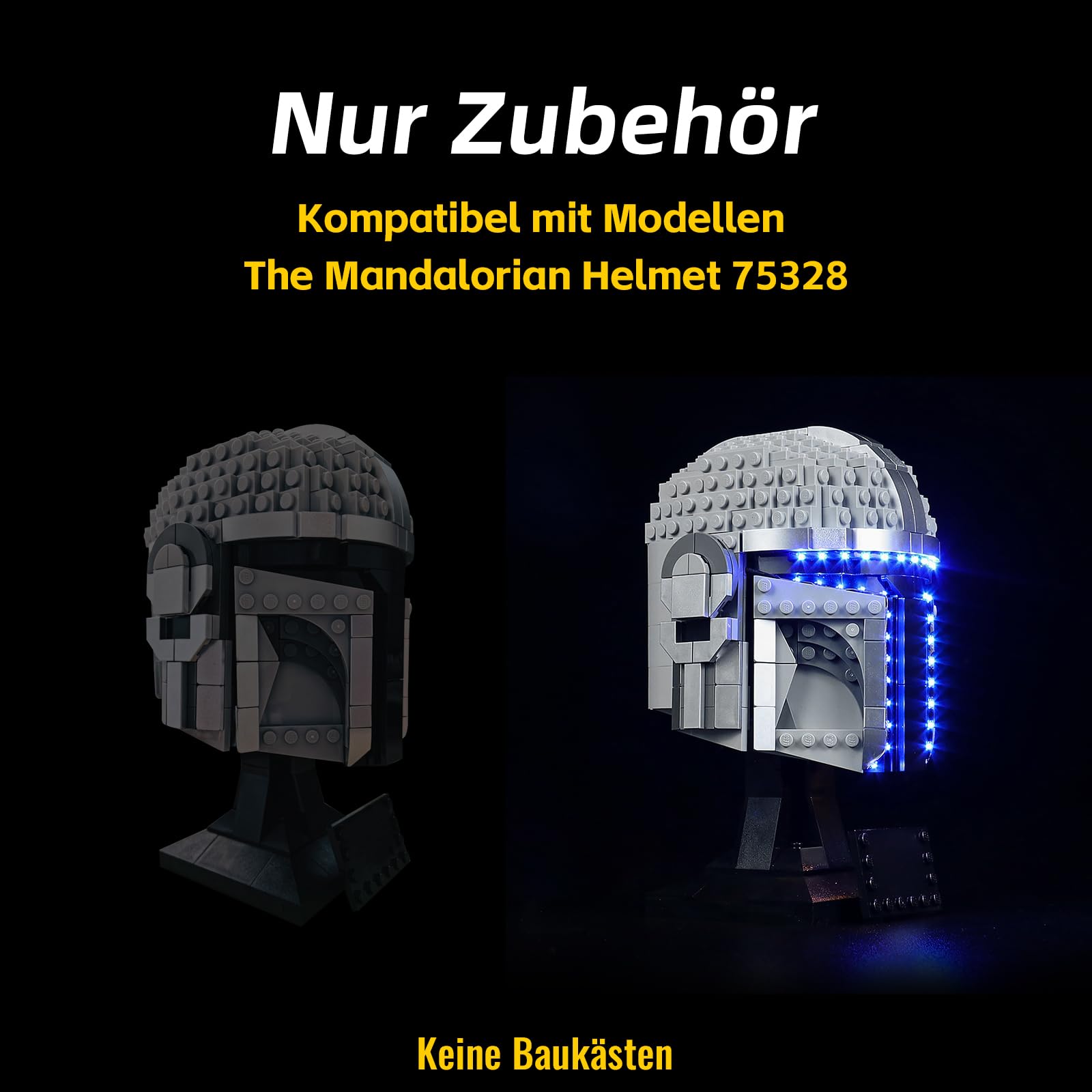 LED oświetlenie do Lego 75328 Star Wars Mandalorian Helmet, kreatywny prezent dla chłopców i dorosłych