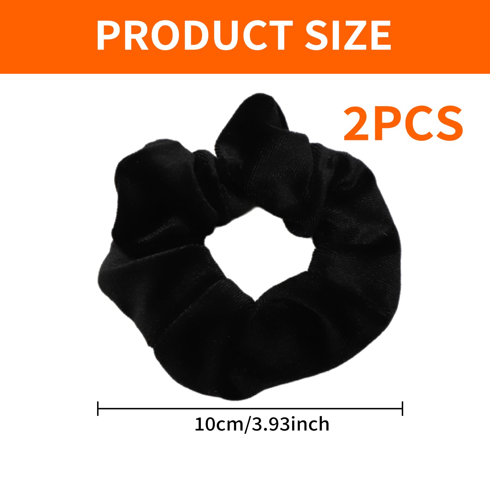 Velvet Hair Scrunchies for Women Girls 2 Pcs Black Scrunchie with Zip Pocket Large Scrunchies Elastic Hidden Pocket Hair Ties Soft Hair Bands Ponytail Holder Hair Accessories for Thick Thin Curly Hair - Image 4