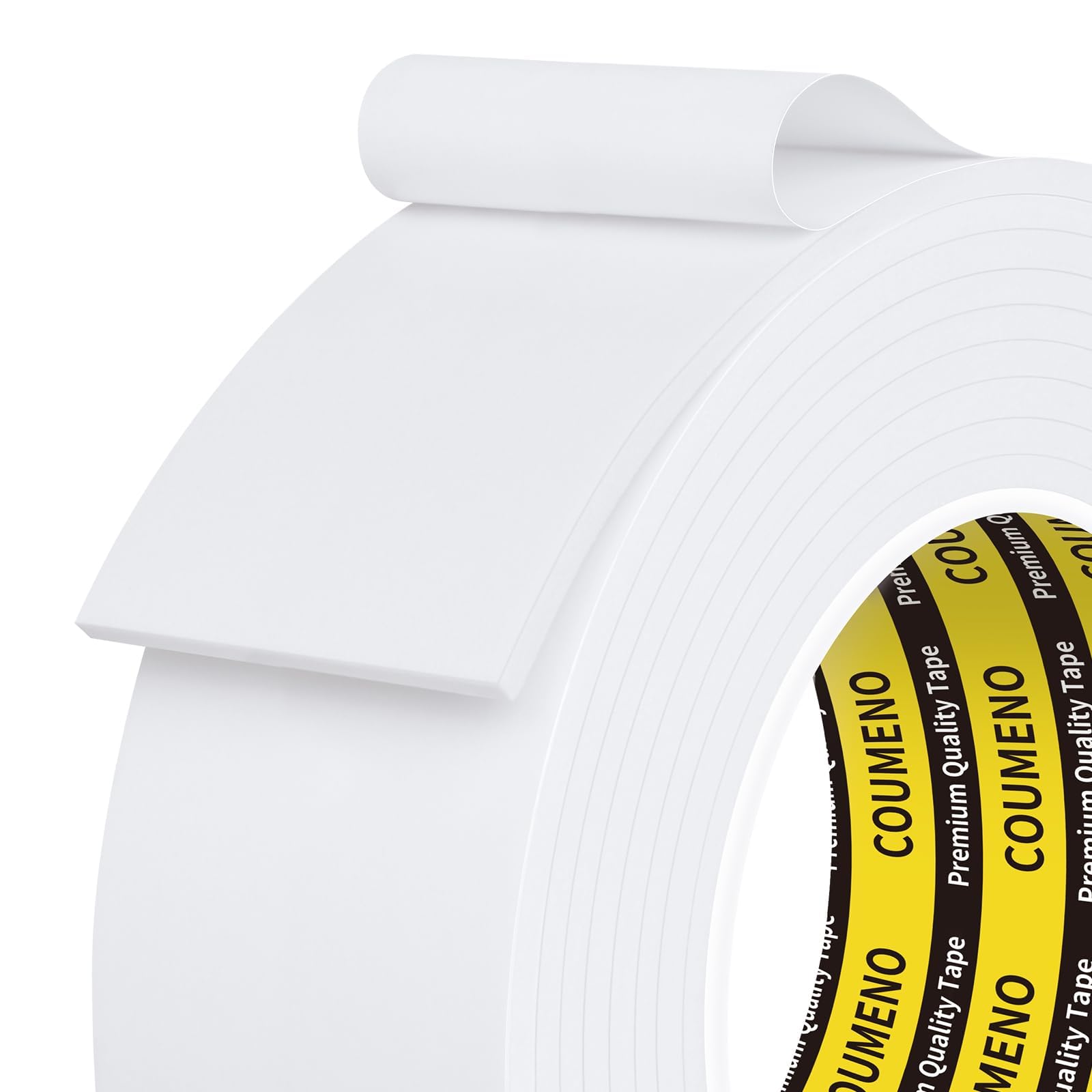 COUMENO EVA Single-Sided Weather Stripping Foam Tape 3mm(T), 50mm x 3m White, Sealing Strip Foam Pad Sponge Tape for Windows and Doors, Self-Adhesive Insulation Sealing Tape