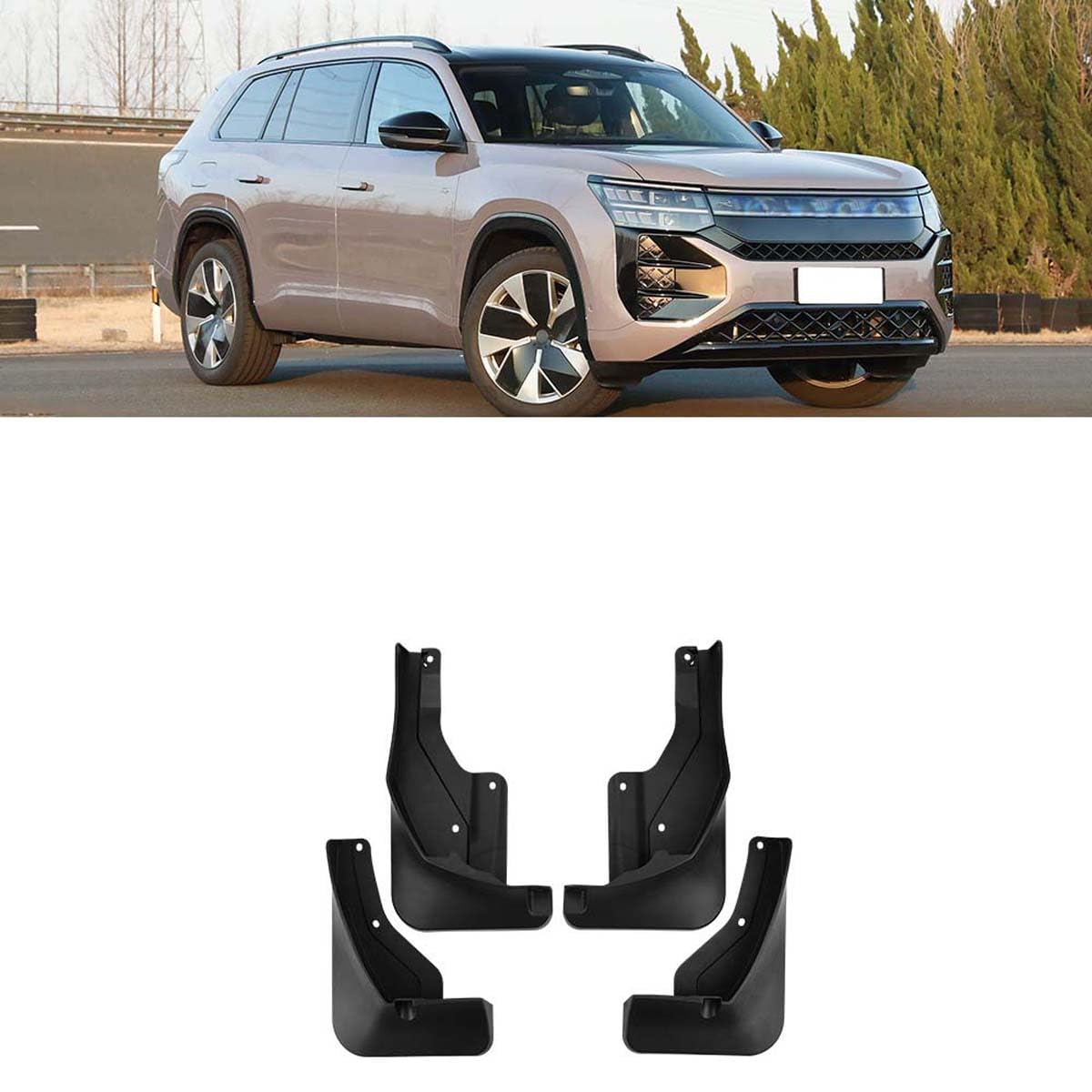 Garde-boue pour voiture compatible pour VW Teramont Pro 2025 kit complet noir