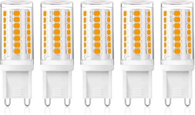 Bonlux 4W LED G9 Dimmable Capsule Light Bulb Warm White 2700K, 230V, 360 Degrees, 28W 33W 40W Halogen G9 Bulbs Replacement, Enery Saving G9 Lamp, No Strobe, Flicker Free (5-Pack)