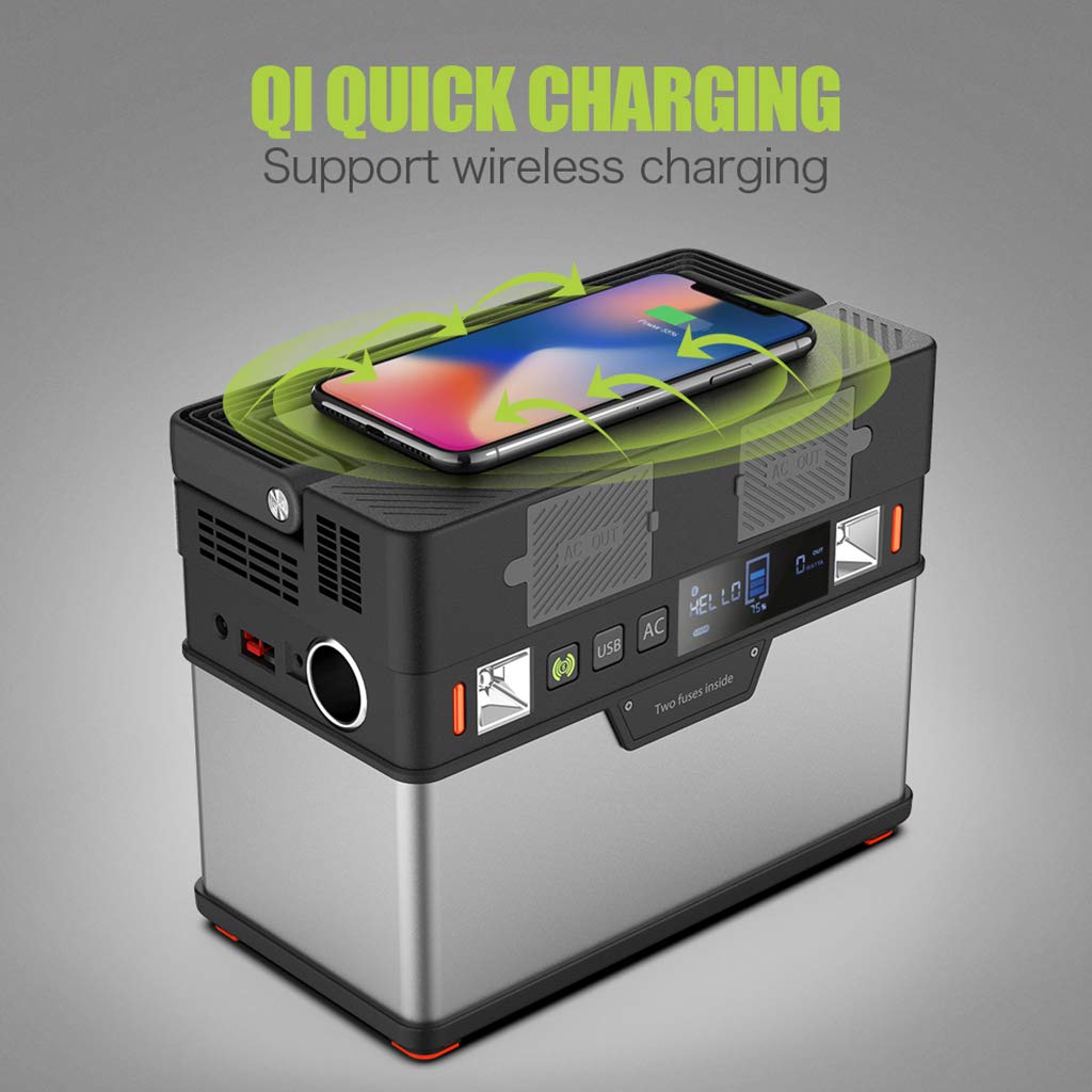 Generatore portatile da esterno YKLL, generatore portatile da 372 Wh, stazione di alimentazione da 300 W, alimentazione di emergenza con inverter CC CA, uscita wireless, per campeggio, casa, viaggio