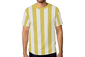 Men's Yellow Striped T-shirt: A Premium Crew Neck Casual Top