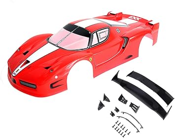 1/10 Scale RC Painted Precut Drift Racing Touring Onroad Car Body Shell Width 190mm with Wing Mirror Accessories Enzo Red