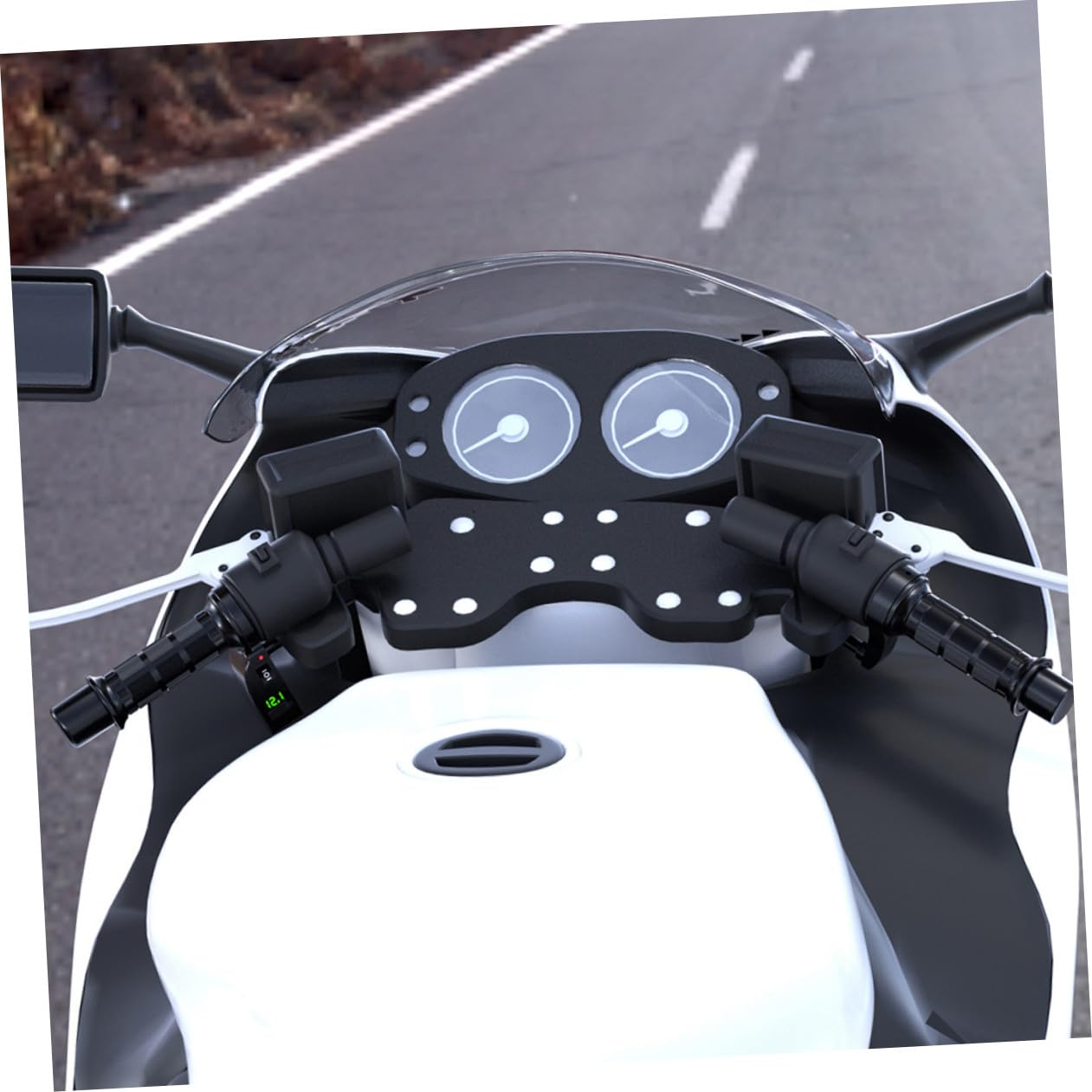 NUOBESTY Empuñadura Calefactable Eléctrica para Motocicleta 12v Control de Temperatura Ajustable Puerto de Carga USB Diseño Antideslizante y Protección contra Vibraciones Adecuado para