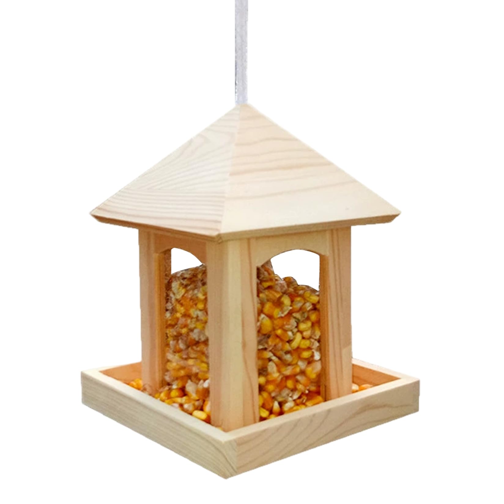 Mangeoire à oiseaux pour jardin et balcon en bois de cèdre suspendue extérieure