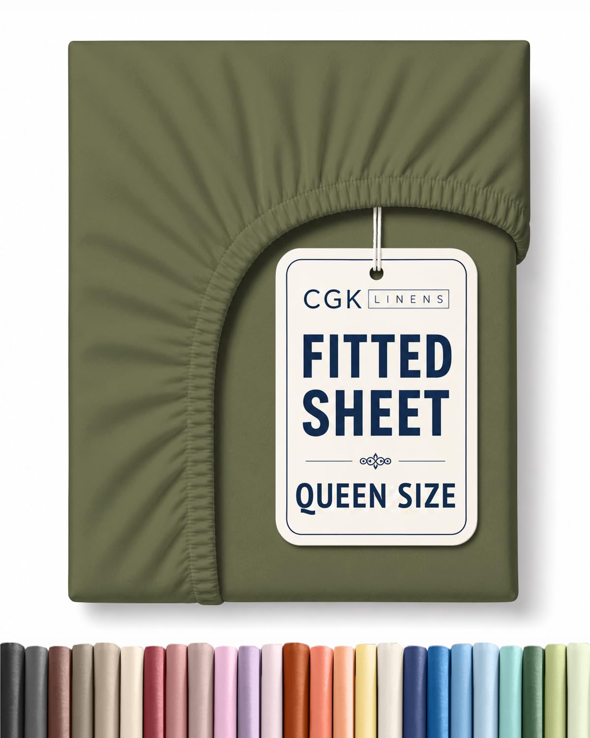 Queen Fitted Sheet - Single Fitted Sheet Only - Deep Pockets - Sage Green