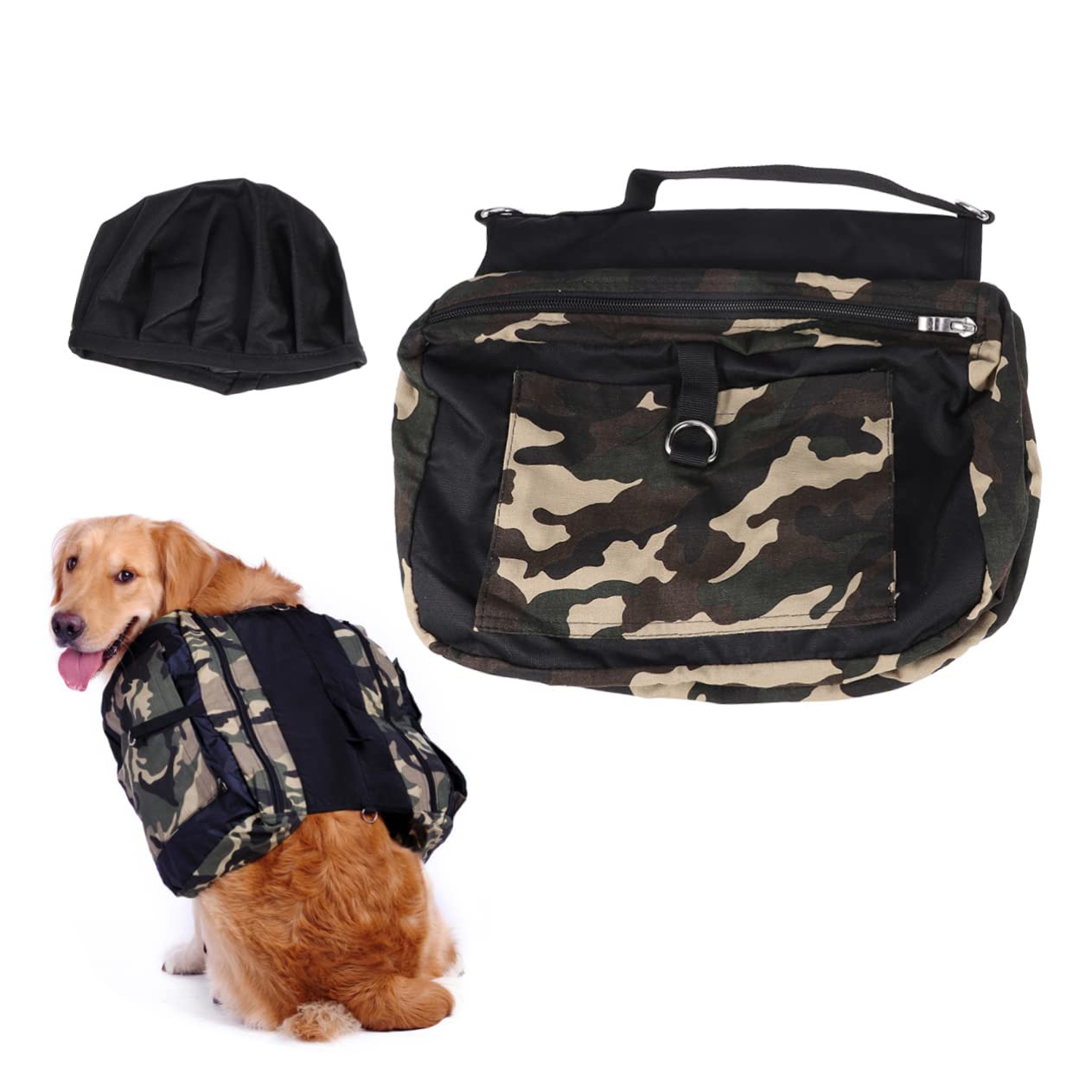 FRCOLOR Dog Saddlebag Leash Hook Large Breathable Mesh Bag for Hiking Dog Packs for Medium/Large Puppies