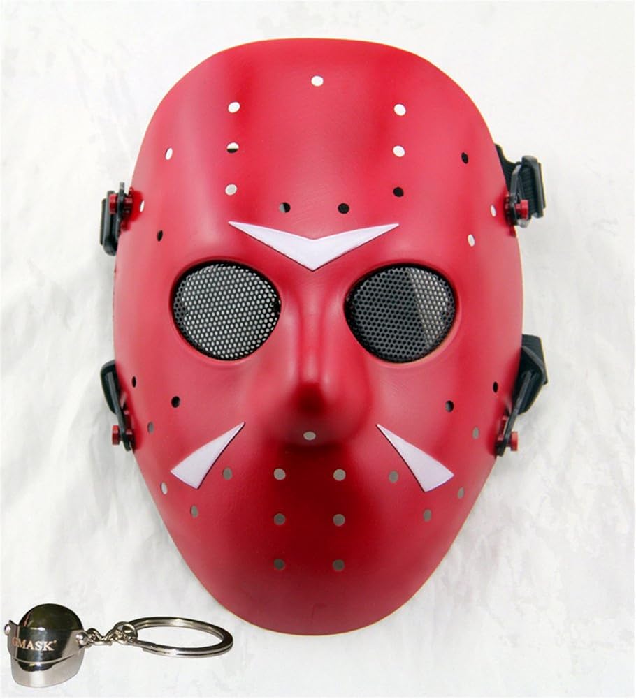 Gmasking Horror Voorhees Hockey Airsoft Face Protection Paintball Mask (Black) : Sports & Outdoors