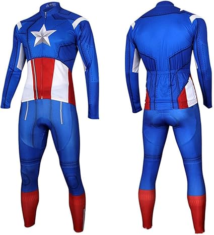 Towel Rings Capitano America Tuta Abbigliamento Ciclismo da Uomo Marvel  Avengers Giacca + Pantaloni Ciclismo Lunghi per Bici Professionale Outdoor  Sport Biking Donna : Amazon.it: Abbigliamento