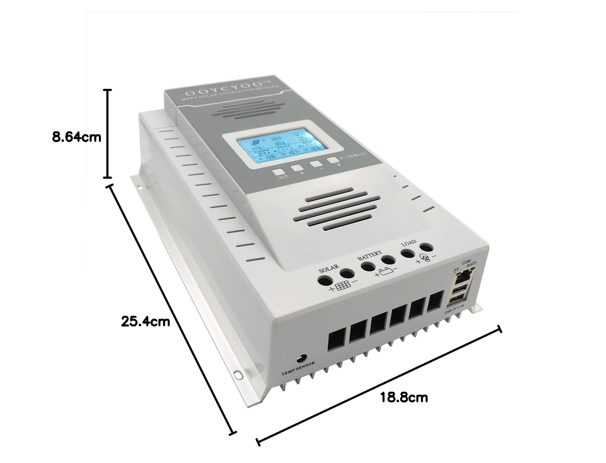 MPPT 100A Regolatore di Carica Solare 24V 12V Auto Max.PV Tensione 100V DC Regolatore Solare di Ingresso per Batteria al Litio NiCd al Gel Sigillata Ventilata con LCD Retroilluminato