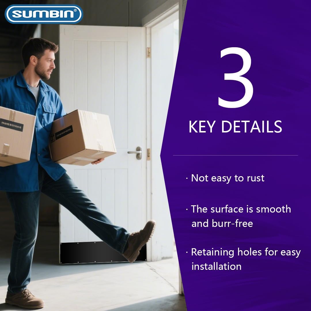 4 Sets 10 x 34 Inches Door Kick Plate for Exterior Doors for Doors Decor Avoid The Door from Kicking in Mat Black Finish in Stainless Steel 304 Material (not Aluminium or Rubber)