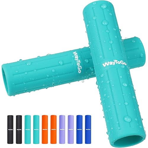 WayToGo Kayak Paddle Grips, Non-Slip Paddle Grips for Kayaking, Soft Silicone Wraps Blister Prevention Kayak Paddle Board Accessories for Take-Apart Paddles, 2 Pack