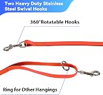 Waterproof Long Leash for Dogs Training 16FT/30FT/50FT, Long Dog Leash Heavy Duty Lead for Large Medium Small Dogs Outside Walking, Playing, Camping, or Yard(Orange 50FT)