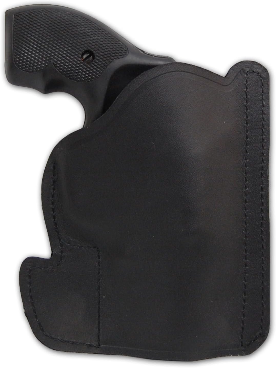 Barsony New Black Leather Pocket Holster for 2", Snub-Nose .38 .357 Revolvers