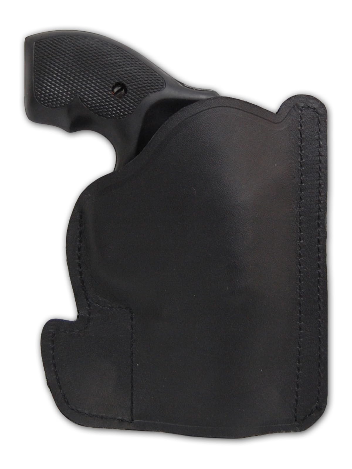 Barsony Black Leather Pocket Holster for S&W J Frame Snub Nose