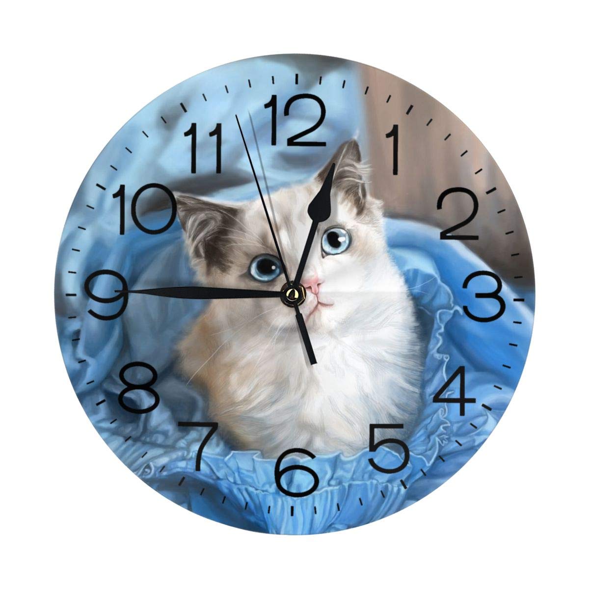 リアル】壁掛け ペット時計 かわいい ラグドール インテリア