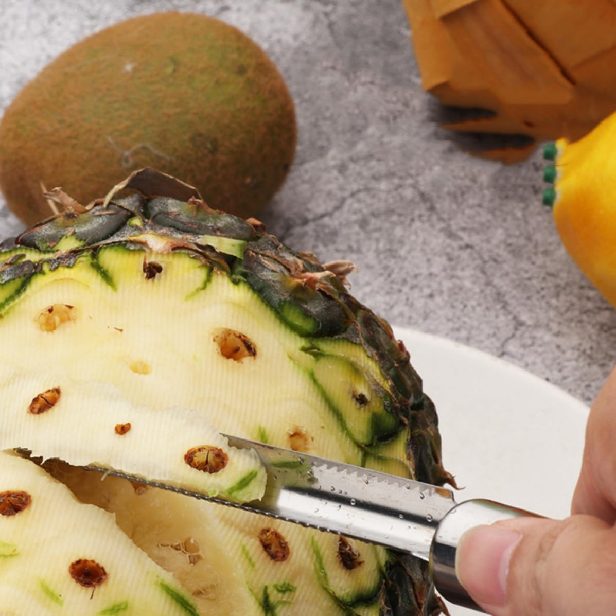 3 Pcs Stainless Steel Pineapple Peeler for Coconut Eyes