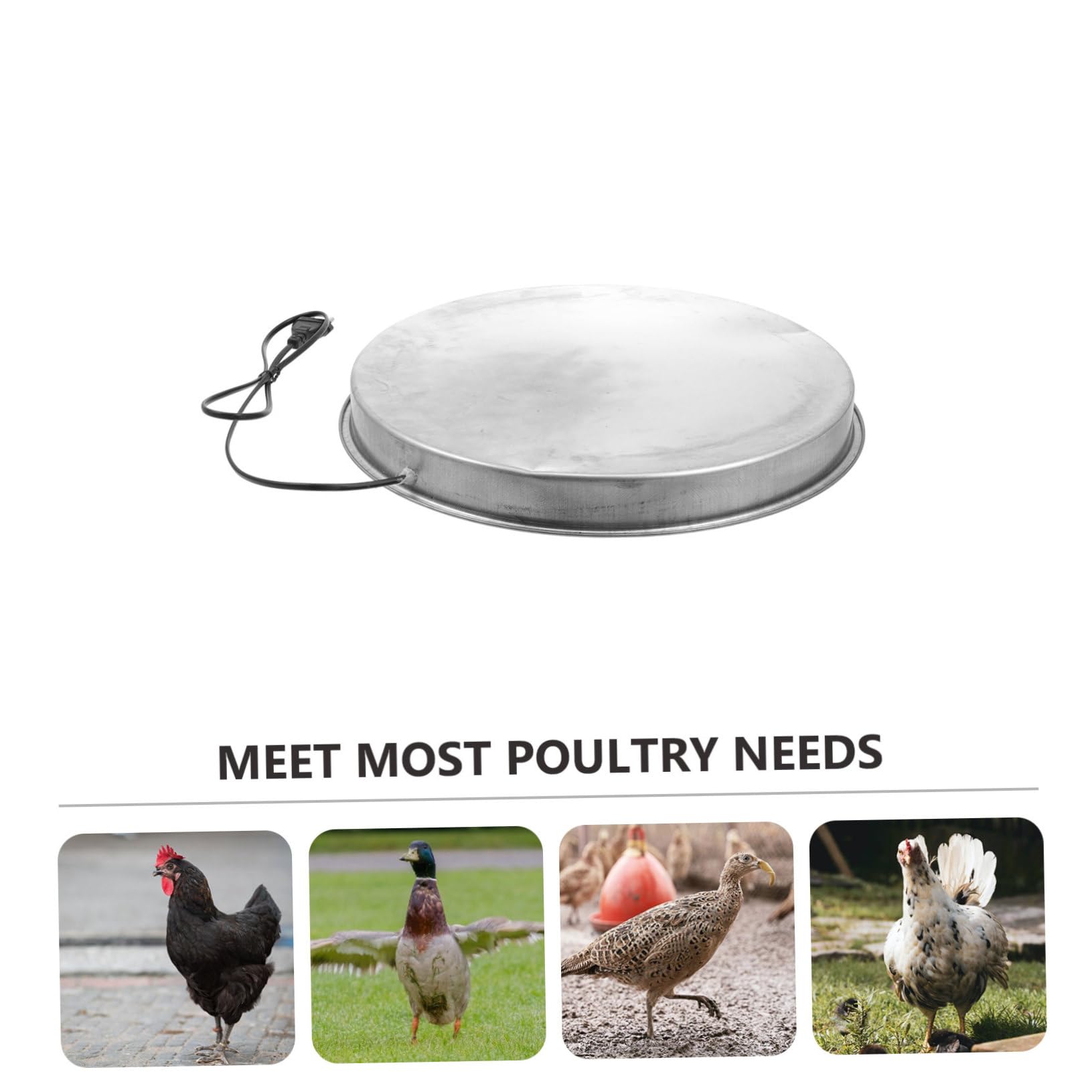 Base Calefactora para Bebederos de Aves de Corral en Invierno | Metal, Control Termostático, Desconexión Automática de Seguridad, para Bebedero de Mascotas y Aves