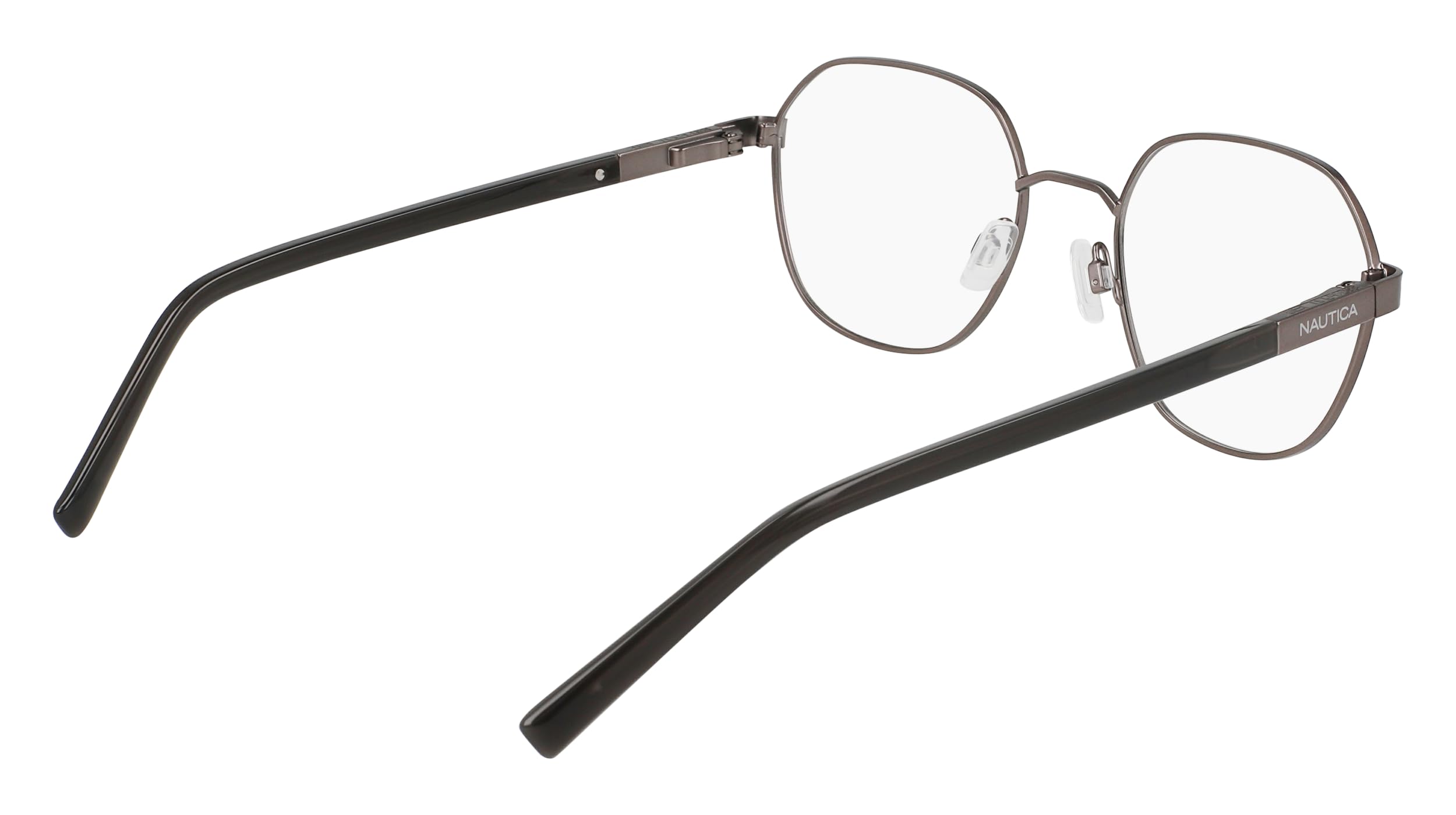 Nautica Brille mit Sehstärke für Herren optional mit Sonnenbrillentönung oder Blaulichtfilter, Rund, gefertigt aus Metall (inklusive Brillenetui)