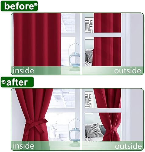 Miniatura 5 de Hiasan Cortinas opacas para dormitorio y sala de estar, bloqueo de luz, paneles de cortina de ventana que reducen el ruido, alzapaños incluidos,