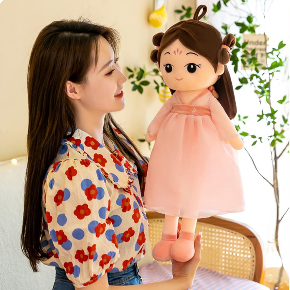Poupée De Chiffon Princesse 45 Cm – Peluche Douce – Robe Fleurie – En Coton PP – Cadeau De Naissance Ou Anniversaire