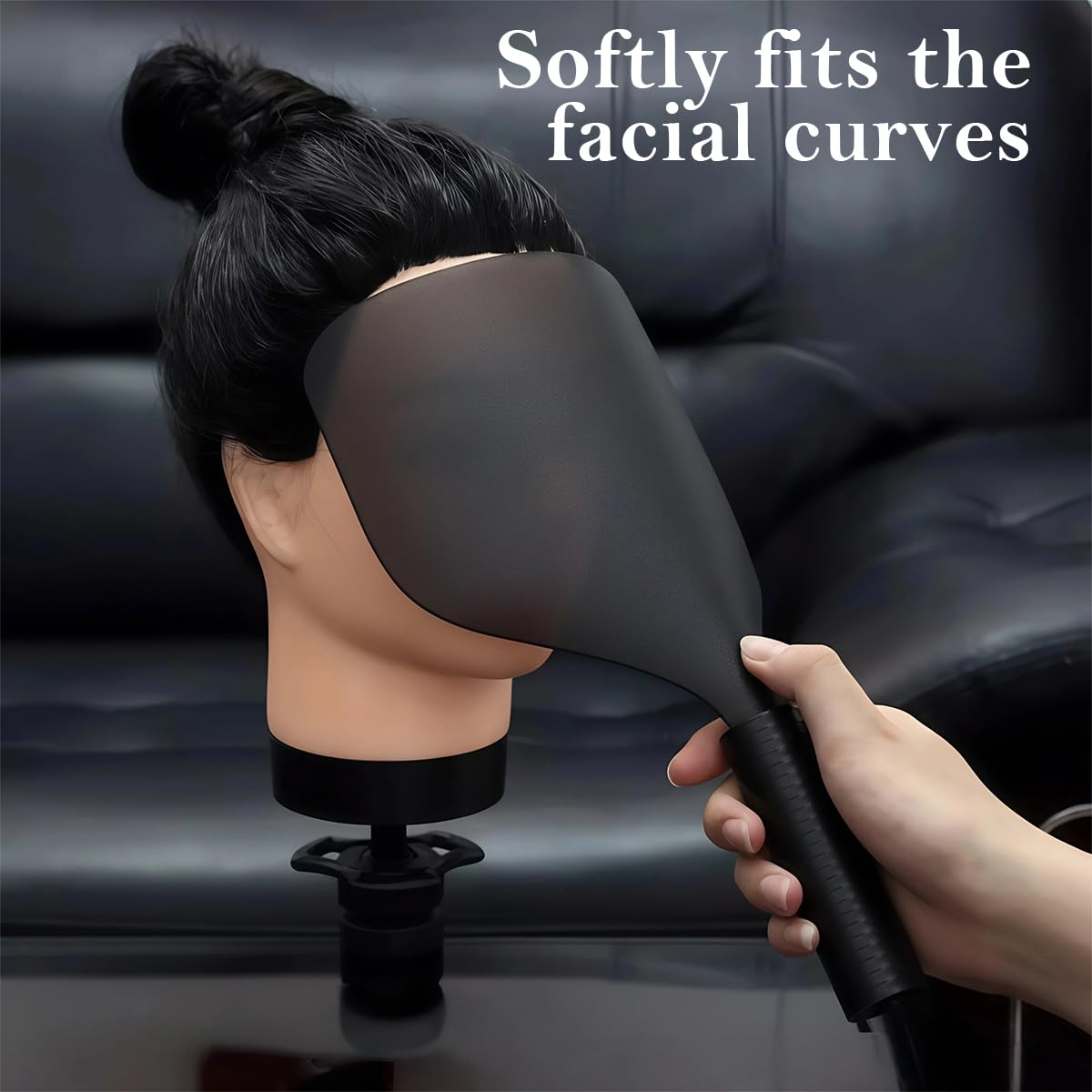 Elandy 1PCS Barber Salon Face Shields Sponge Handle Plastic Hairdressing Face Mask for Haircut Makeup Protection