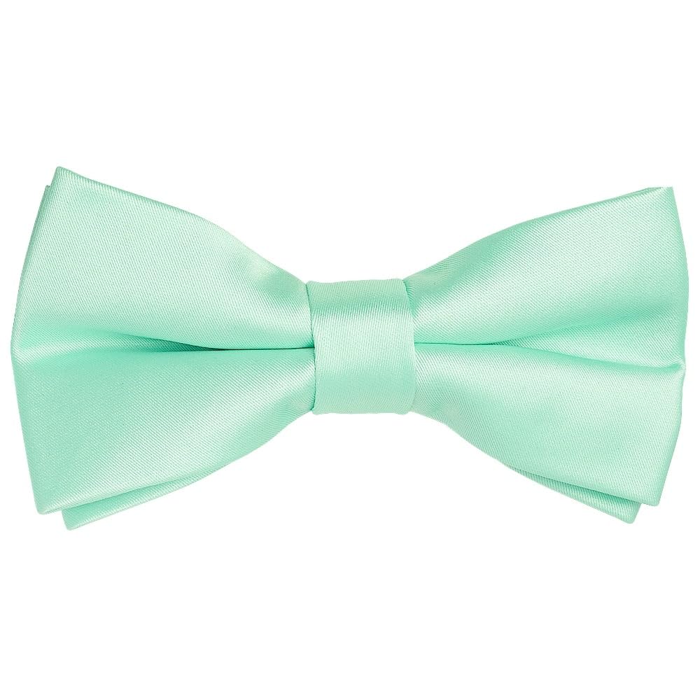 Ties R Us Boys Green Pre Tied Mint Satin Bow Tie Age 4-7