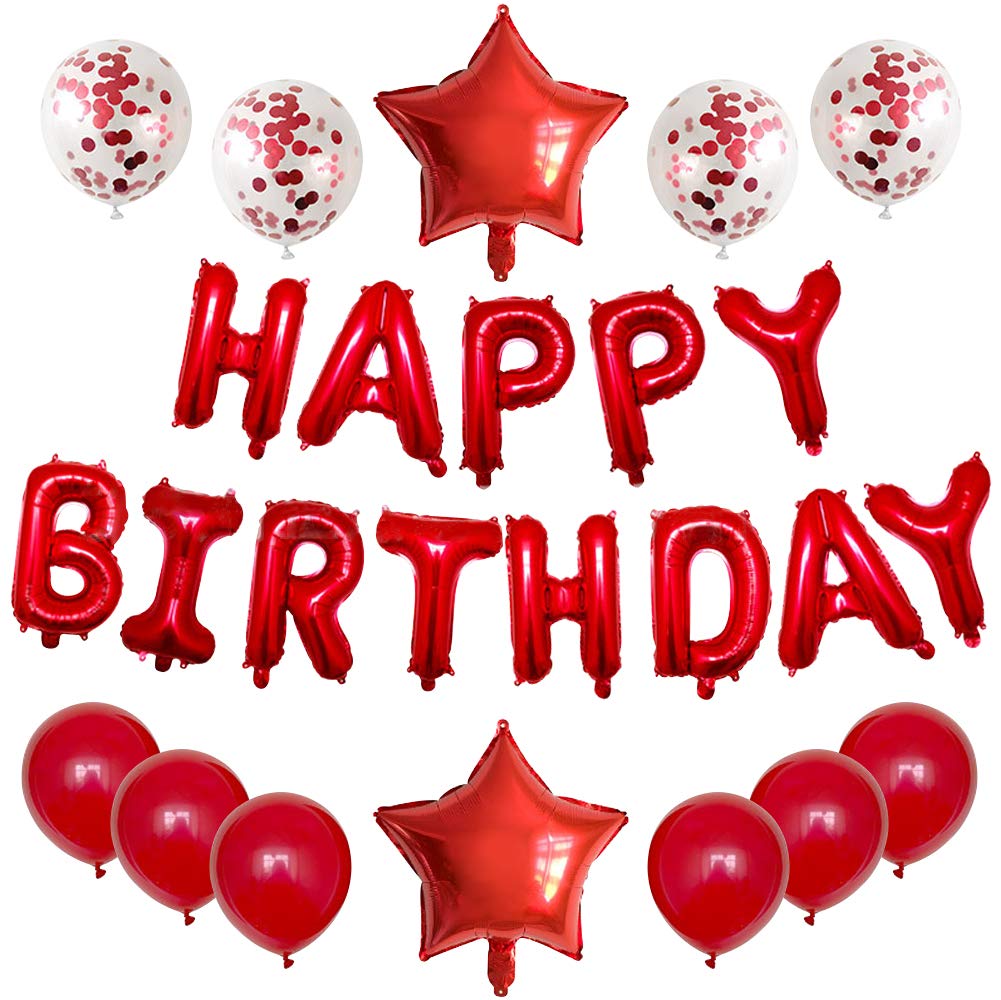 Buy Red Balloon Birthday Decoration Set Self Inflating Happy Birthday