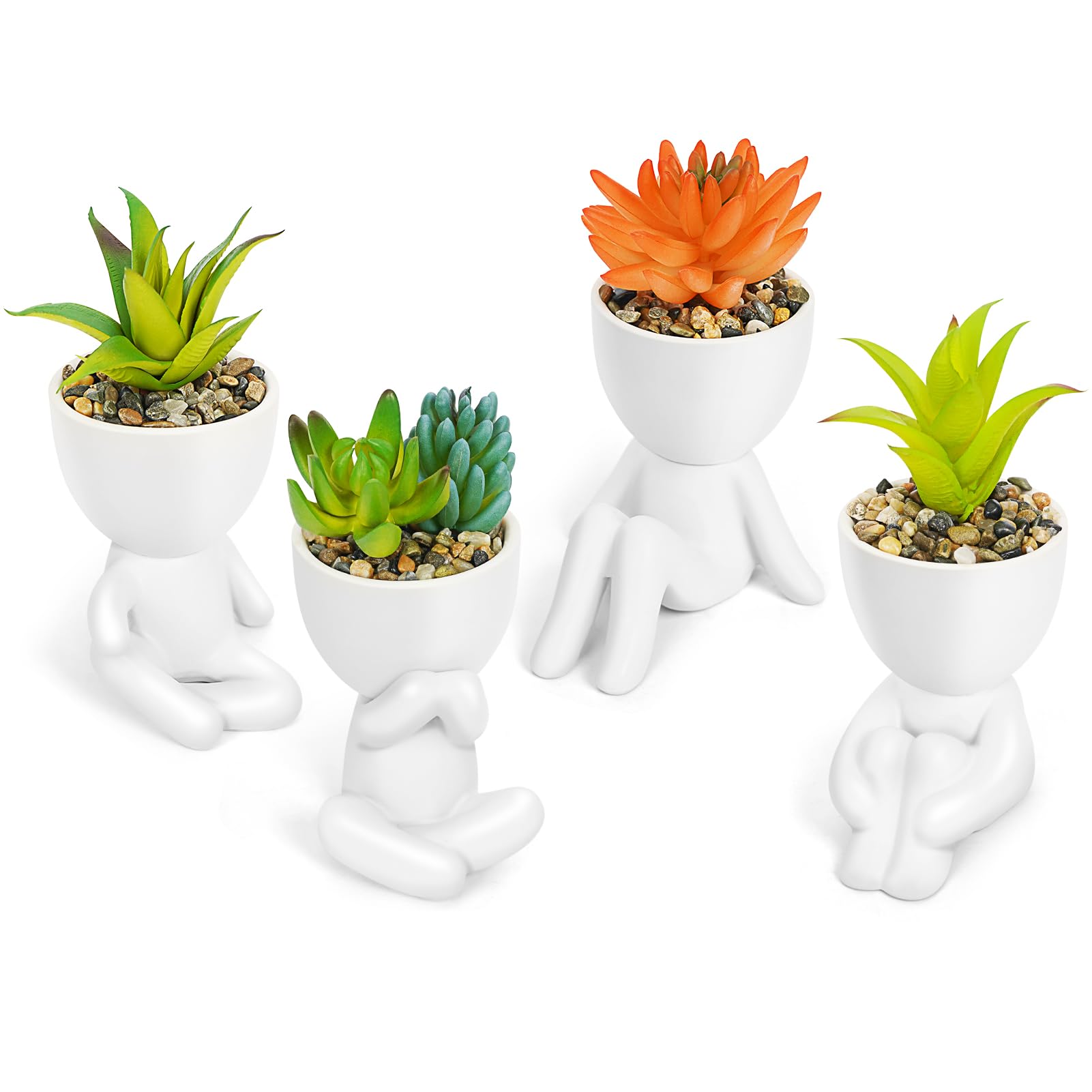 Amazon｜Y-Step フェイクグリーン 多肉植物4点セット 観葉植物 