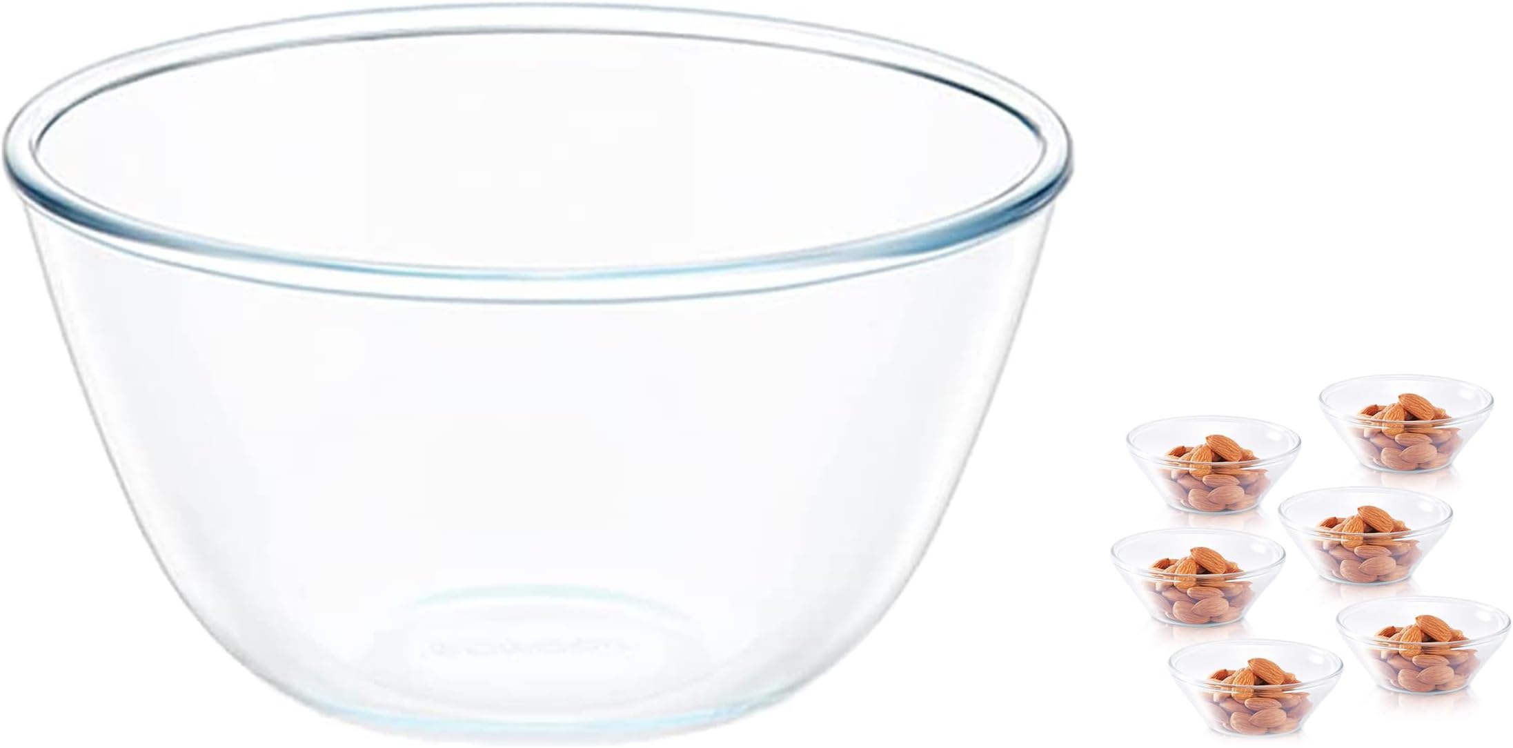 Borosil - Venus Glass Katori Bowl Set, 170ml, Set of 6, Transparent Glass Mixing & Serving Bowl, Oven & Microwave Proof, 350 ml, Clear