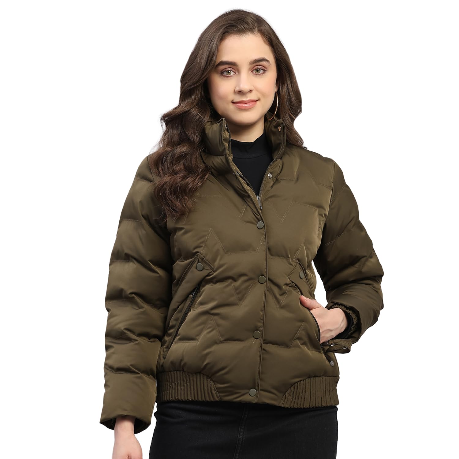 monte carlo Womens Baggy Fit Solid Collared Neck Zipper Full Sleeve Winter Jacket Women Winter Jacket | Stylish Zipper Jacket | Casual Winter Wear For Women's (Pack Of 1)-picture-15