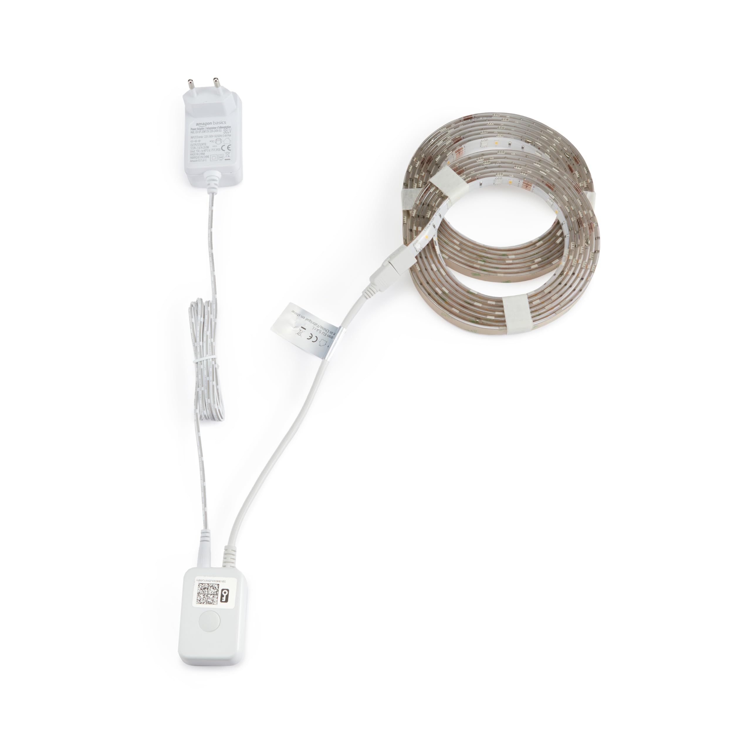 Amazon Basics Inteligentna Taśma Świetlna LED, 5 m, RGBW, WLAN 2,4 GHz, Kompatybilna Tylko z Alexą, Kolorowa