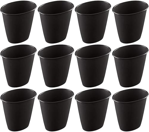 Gildan Usa 210885 - Cesta de basura ovalada de 10.25 pulgadas y 1.5 galones, 44 unidades, color negro, paquete de 1212
