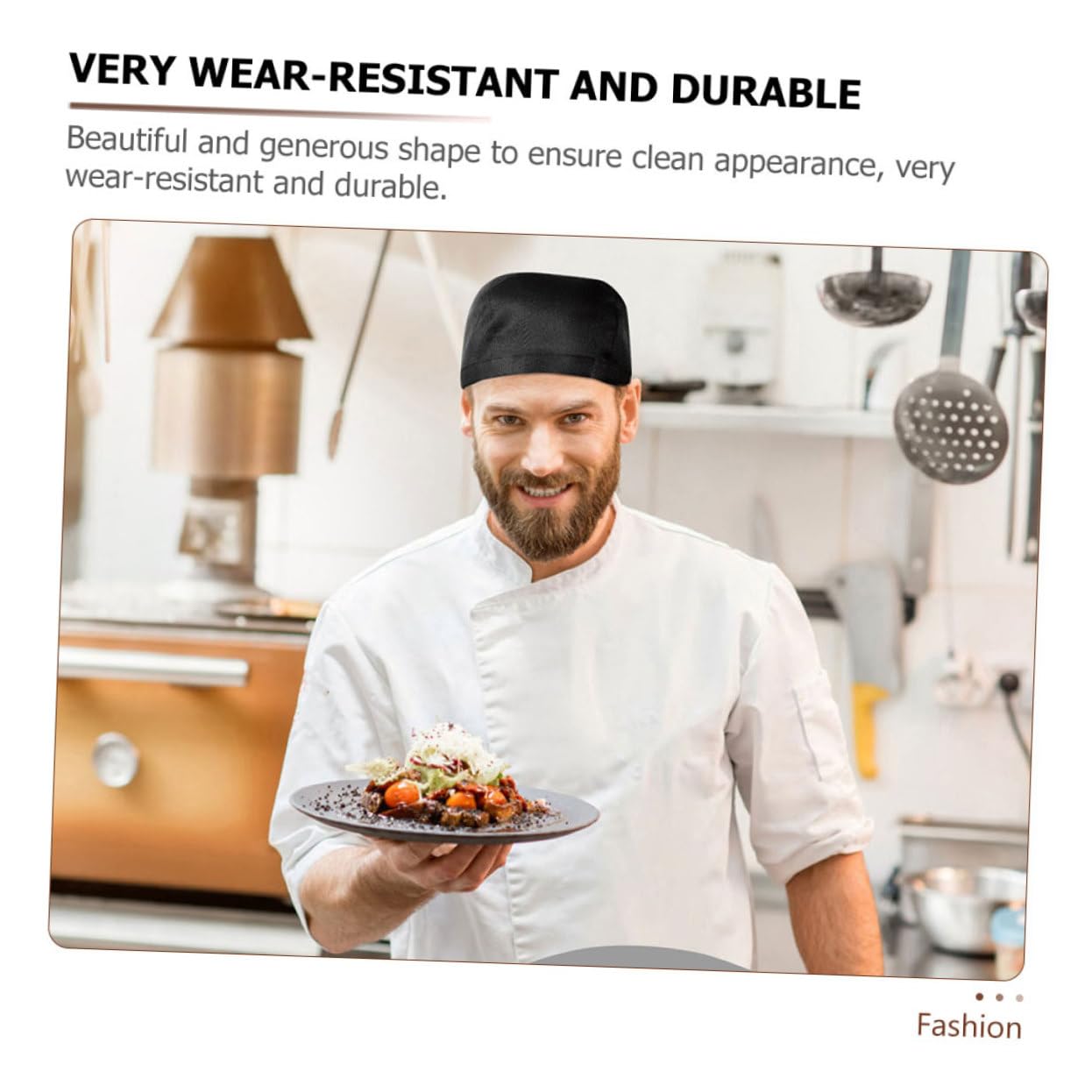 Gorro de Chef de Cocina Negro 10 Piezas de Algodón