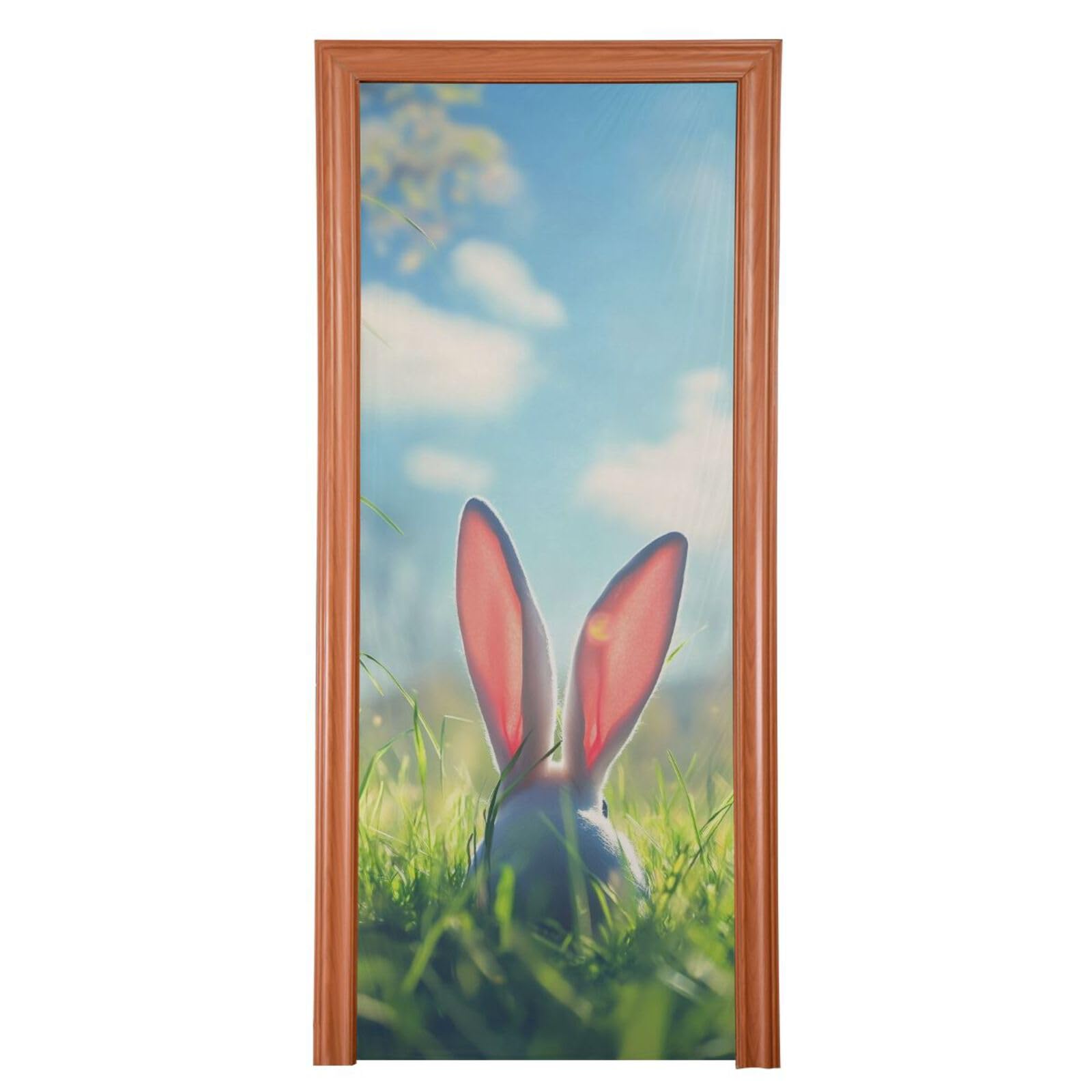FLildon Cute Easter Bunny Door Cover Decoration, Party Accessory Porch Decor for Festive Ornament Room Door Covers 32 x 79 Inch