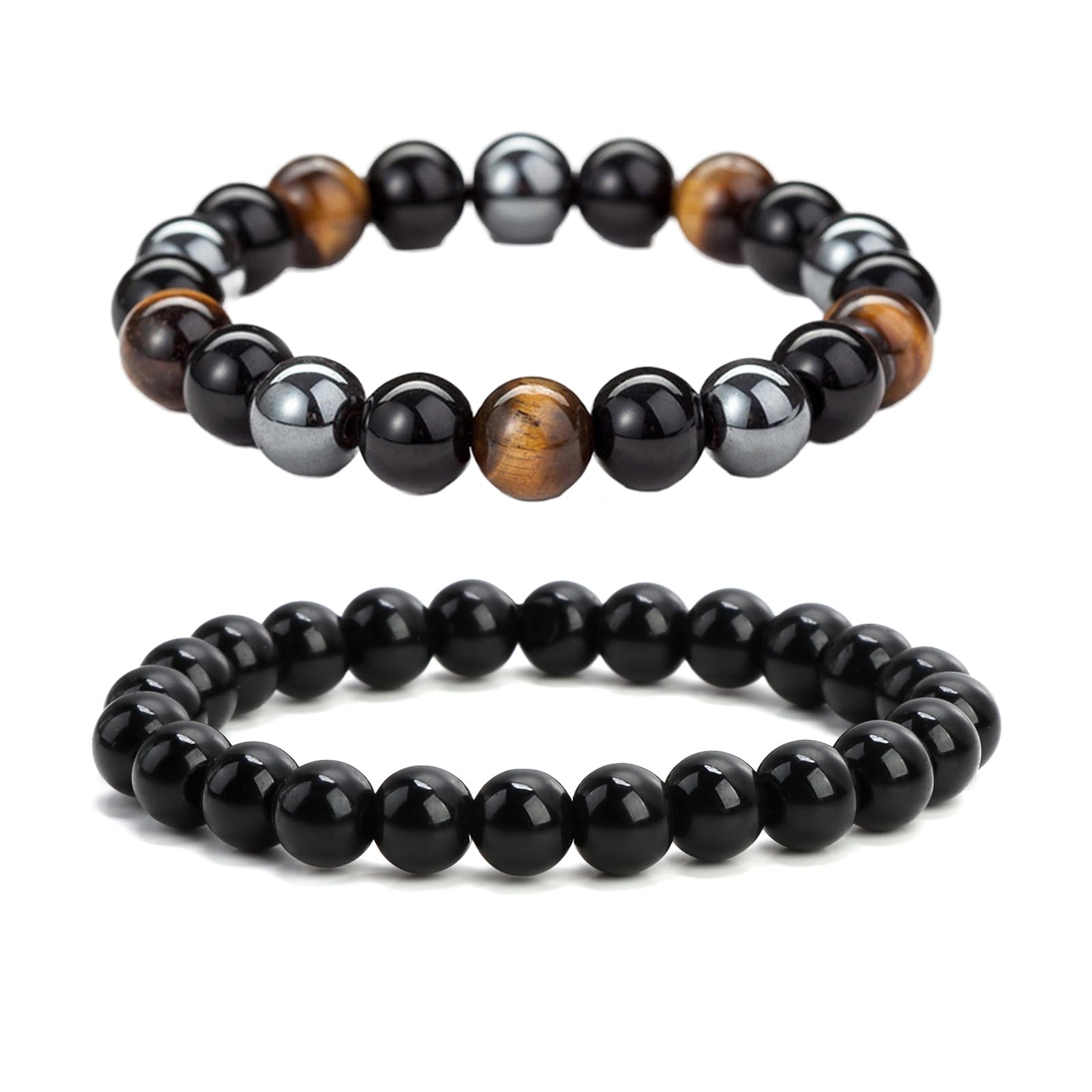 Bracelet Tourmaline Noire Naturelle Perles Rondes - Protection & Élégance Pour Homme Et Femme