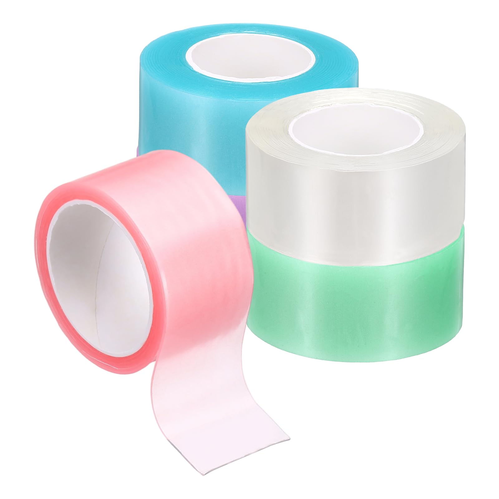 PATIKIL Nano Tape 2 x 39 Inch, 5 Pcs Double Sided Nano Bubble Tape, Adhesive DIY Arts Crafts Ball Maker for Arts DIY Crafts Birthday Parties Home Play, Pink/Blue/Purple/Green/Transparent