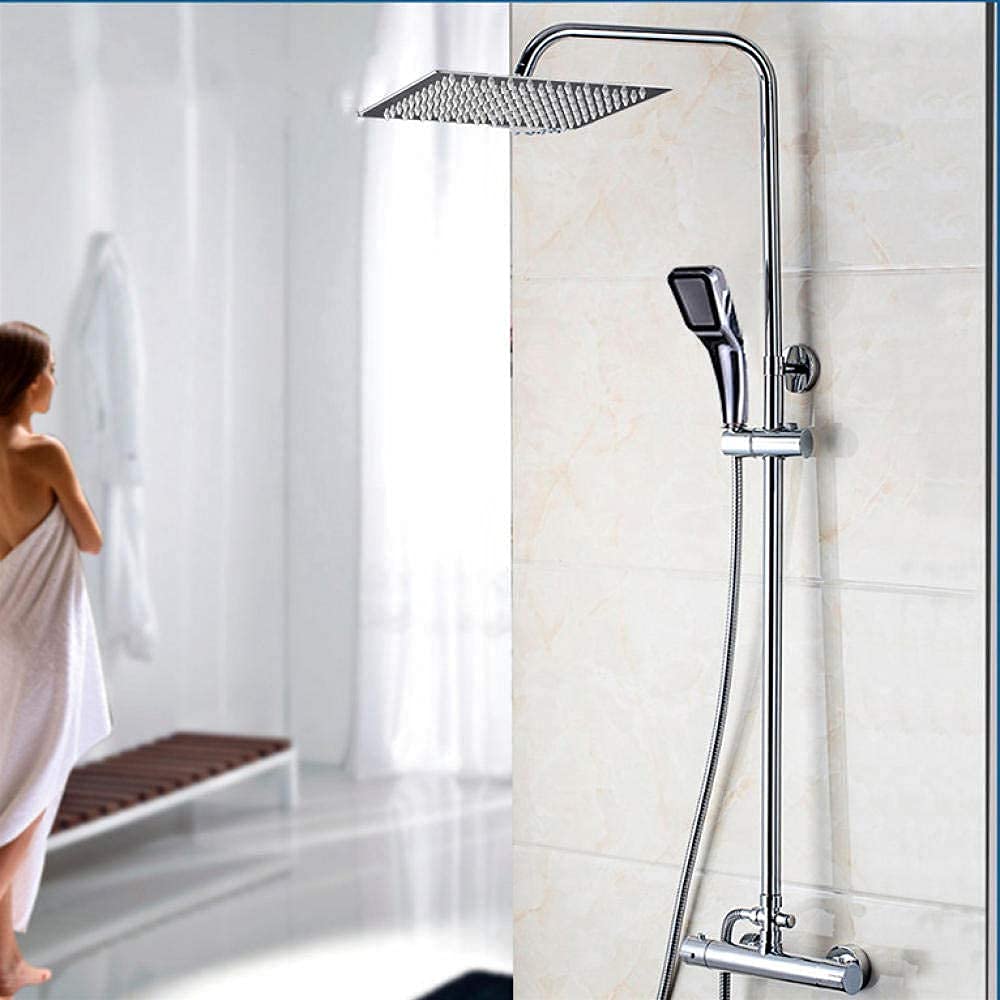 Robinet de douche noir avec mitigeur mélangeur et pommeau pluie salle de bain