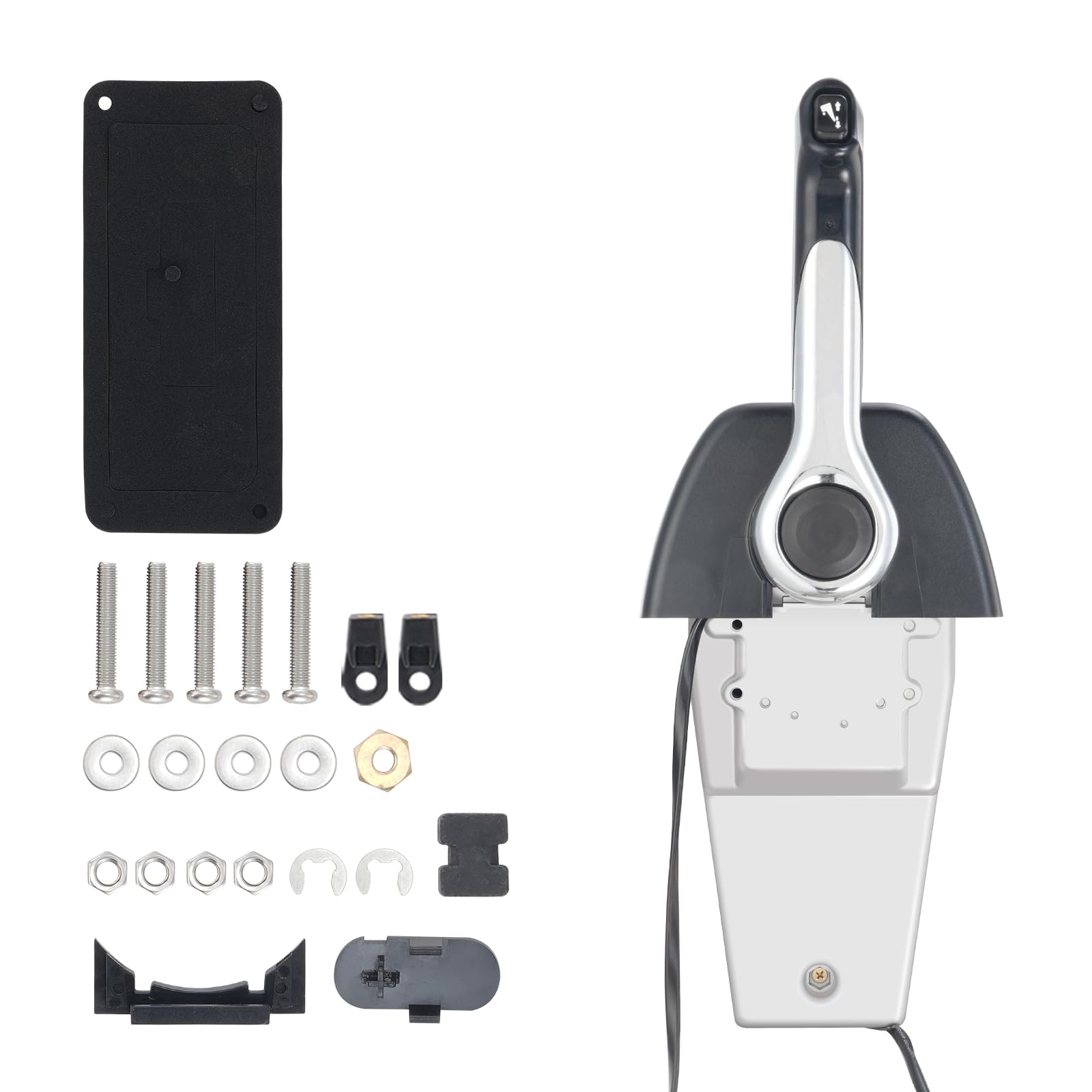 VEVOR Caja de control remoto fueraborda, compatible con Yamaha de 4 tiempos 704-48205-P1, control de acelerador de barco de montaje superior, con interruptor de ajuste y conector de 5 pines
