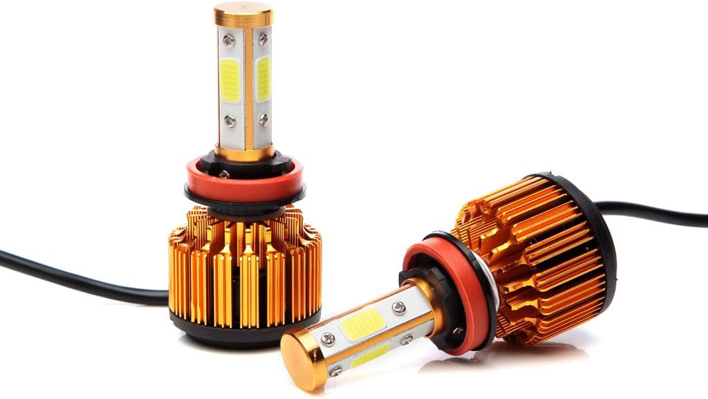 12000LM 4-Sides H11/9/8 LED High or Low Beam Headlight Kit 6000K White Bulbs Super Bright - 2 Year Warranty