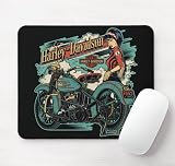 Generico Tappetino per Mouse con Immagini moto harley D. pin up vintage retro idea regalo custom, 22 cm x 18 cm