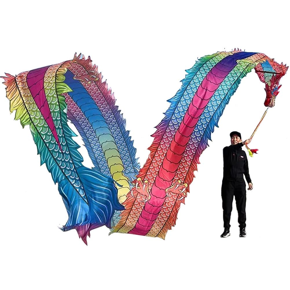 Ruban De Danse Du Dragon Chinois 10m - Dragon Poi Fluide Pour Fitness, Danse Et Fêtes Extérieures