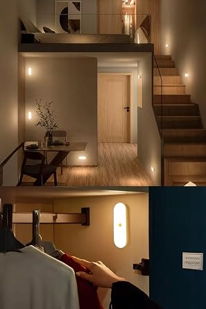 Neo Vista USB Şarjlı LED Işık, Hareket Sensörlü, Beyaz Işık, Oda, Mutfak, Salon ve Merdiven için Taşınabilir Lamba [Enerji Sınıfı A]