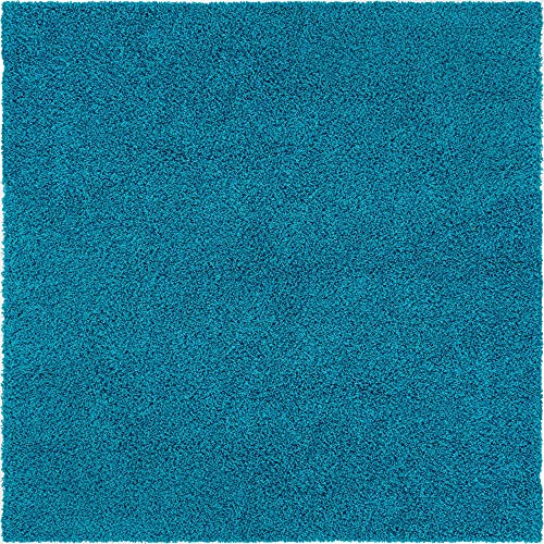 Image of Urban Modern Decor Features 6x8 Feet Modern Soft Shaggy Carpet Thick, Fluffy & 2 inch Pile Shag Rug for Your Kids Room, Bedroom & Livingroom(6x8 feet, Turquoise Plain)