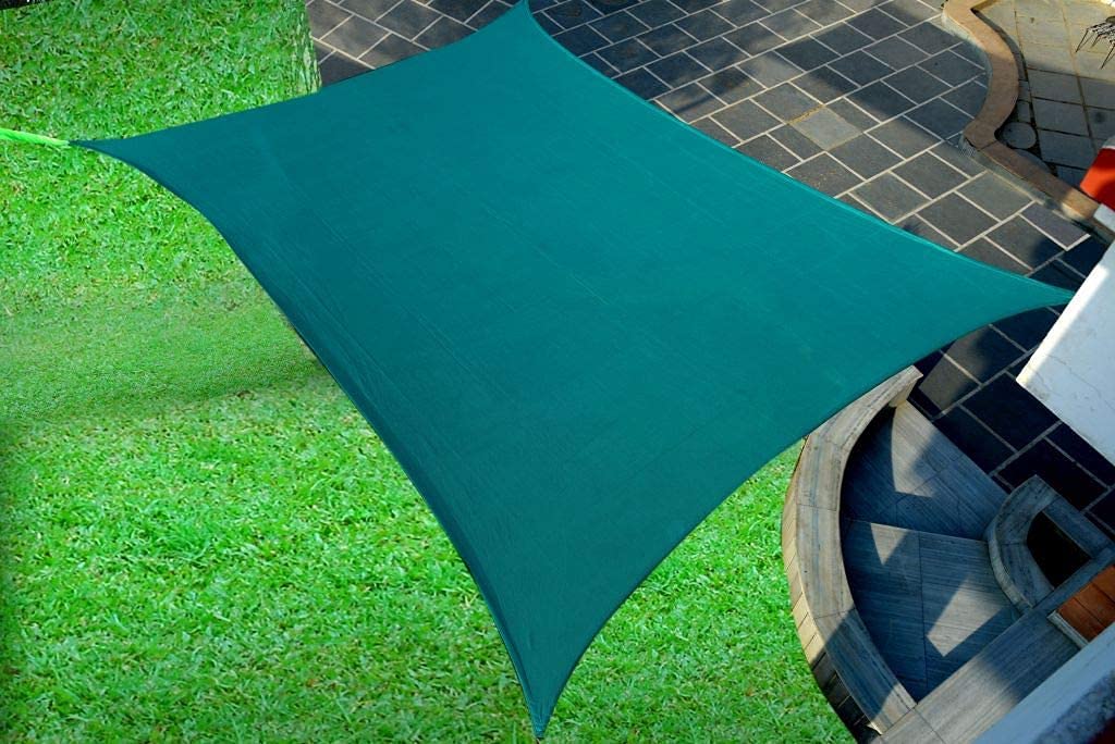 Duronet - Sun Shade Sail - 90% Sun Blockage - Green Colour - 15 X 17 ft with Ss Eyelete & Rope-image-29